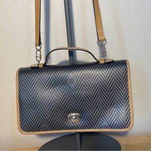 Vintage Mark Cross Coated Canvas & Leather Top-Handle Crossbody Late 1970s–1980s